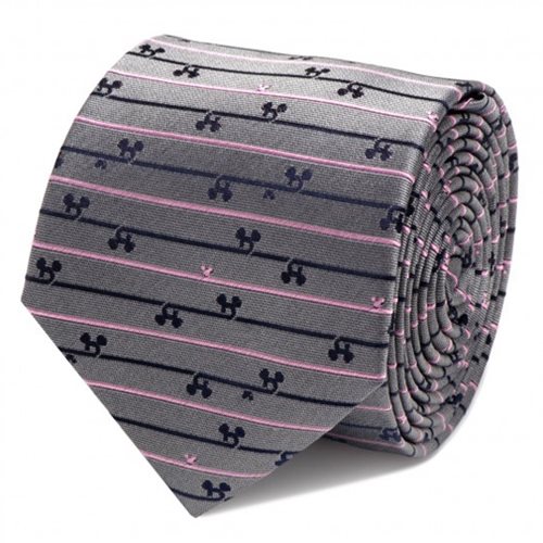 Mickey Mouse Striped Gray Tie